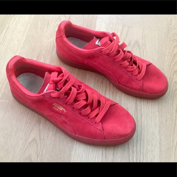 puma red color shoes